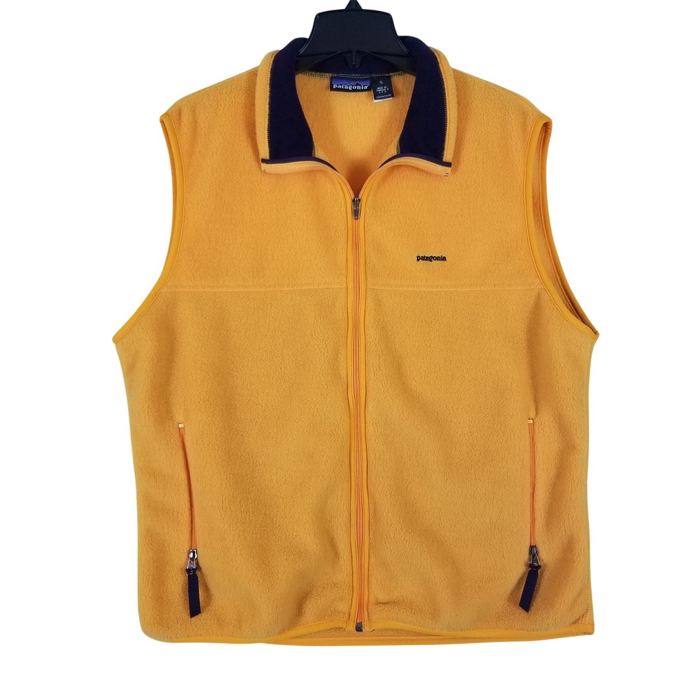 Patagonia Synchilla Fleece Vest Mens XL Yellow Vintage Made in USA Gorpcore